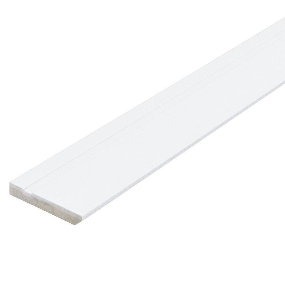Kit com 15 Barras Rodapé de MDF 10cm x 15mm x 2.20m Revestido Frisado Casablanca 33m Branco
