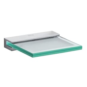 Kit com 2 Saboneteira de Vidro Verso Brilhante e Elegante Cromado
