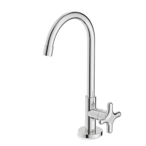 Kit com 2 Torneira para Lavatório de Mesa Bica Alta Cross Cromado Cromado