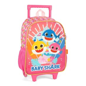 Mochila Rodinhas Infantil Baby Shark Escolar Volta Às Aulas