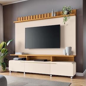Home Painel Theater Artis Sala Tv Até 70 Polegadas Off White/cinamomo