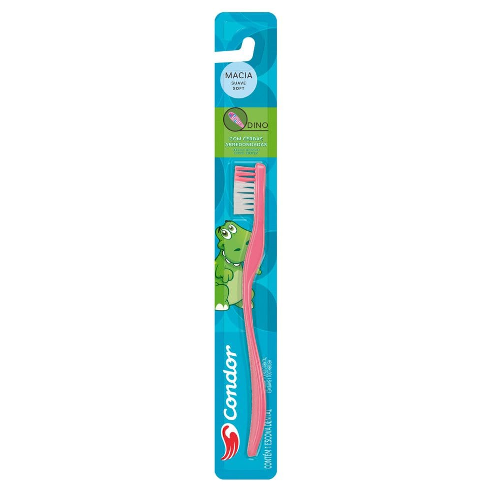 Escova Dental Infantil Macia Arredondadas Dino Condor
