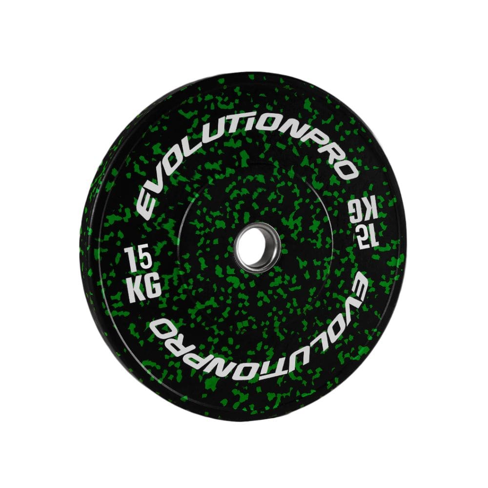 Anilha Olímpica Bumper Preto/Verde 15Kg