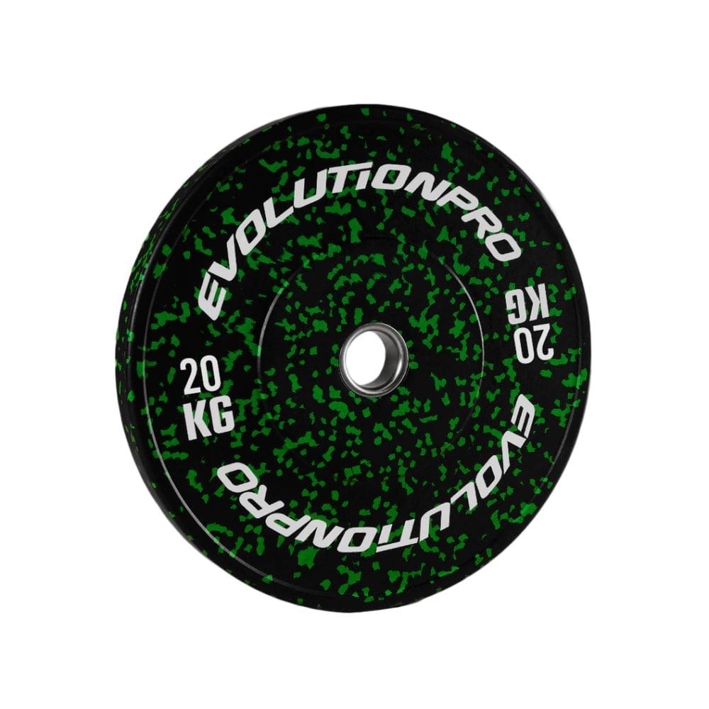 Anilha Olímpica Bumper Preto/Verde 20Kg