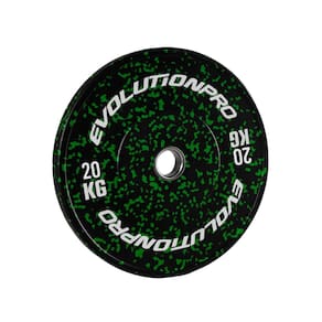 Anilha Olímpica Bumper Preto/Verde 20Kg