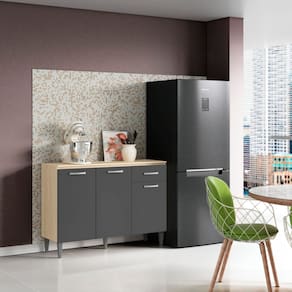 Balcão de Cozinha Atenas Com Pia Inox 3 Portas 1 Gaveta - Aramoveis