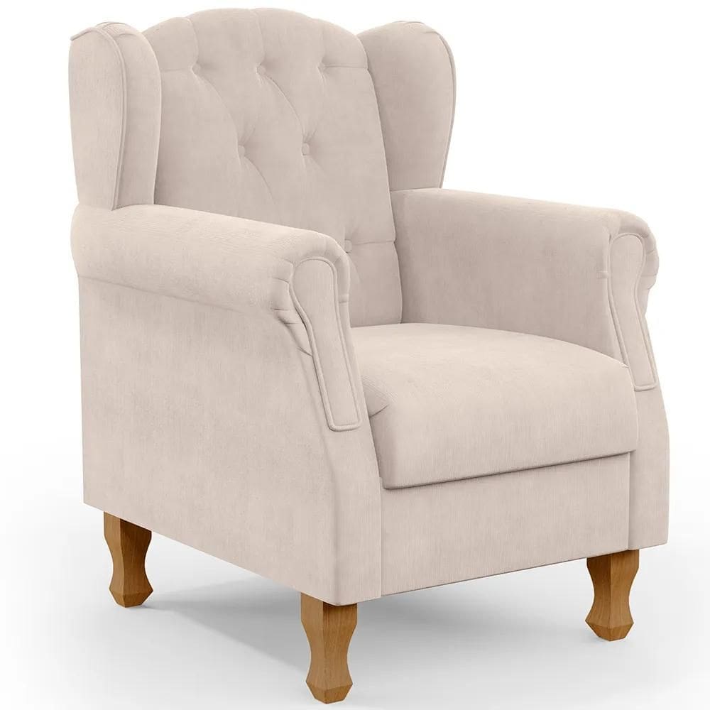 Poltrona Decorativa Para Sala de Estar Yara P02 Suede - Lyam Decor