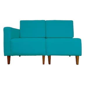 Poltrona Decorativa Alice S/Braça Esquerda Veludo Azul Turquesa - Montanris Decor