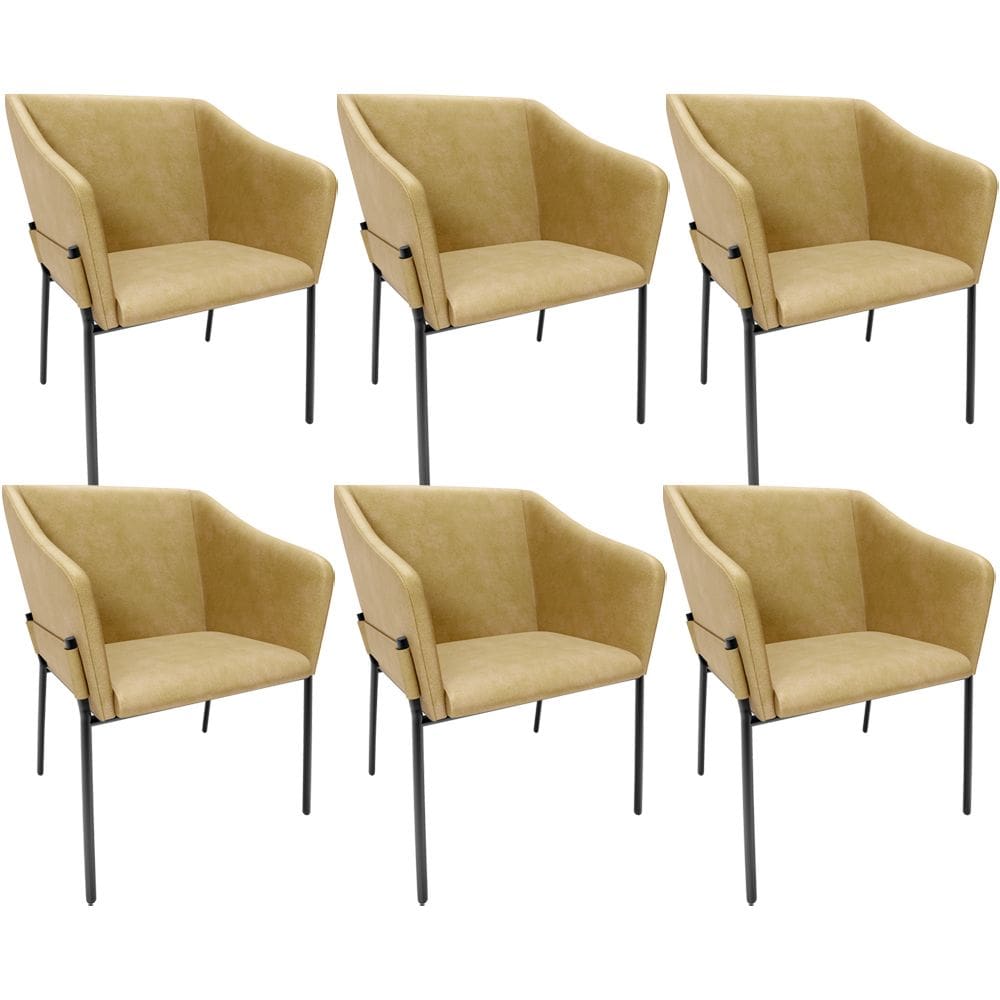 Kit 6 Cadeiras Para Sala de Jantar Estar Living Olívia L02 Couríssimo Fend - Lyam Decor