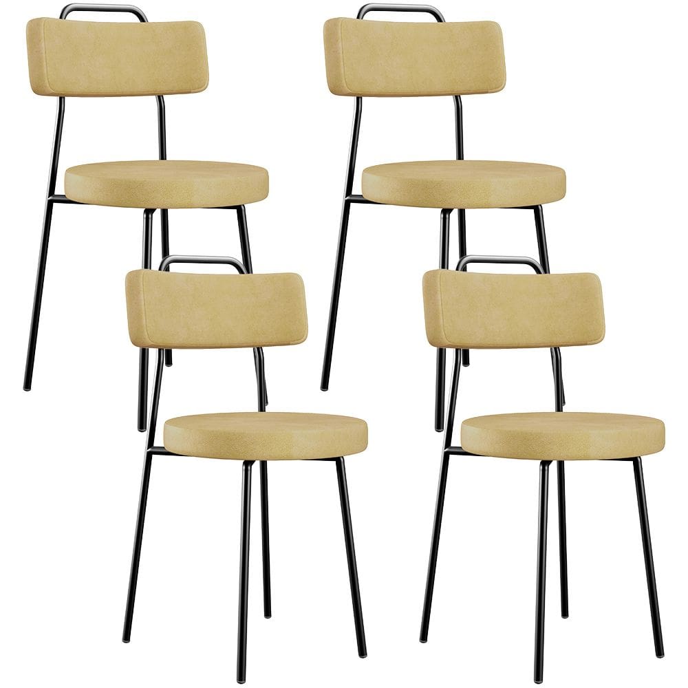 Kit 04 Cadeiras Decorativas Estofada Sala De Jantar Barcelona L02 Couríssimo Casco Fend - Lyam Decor