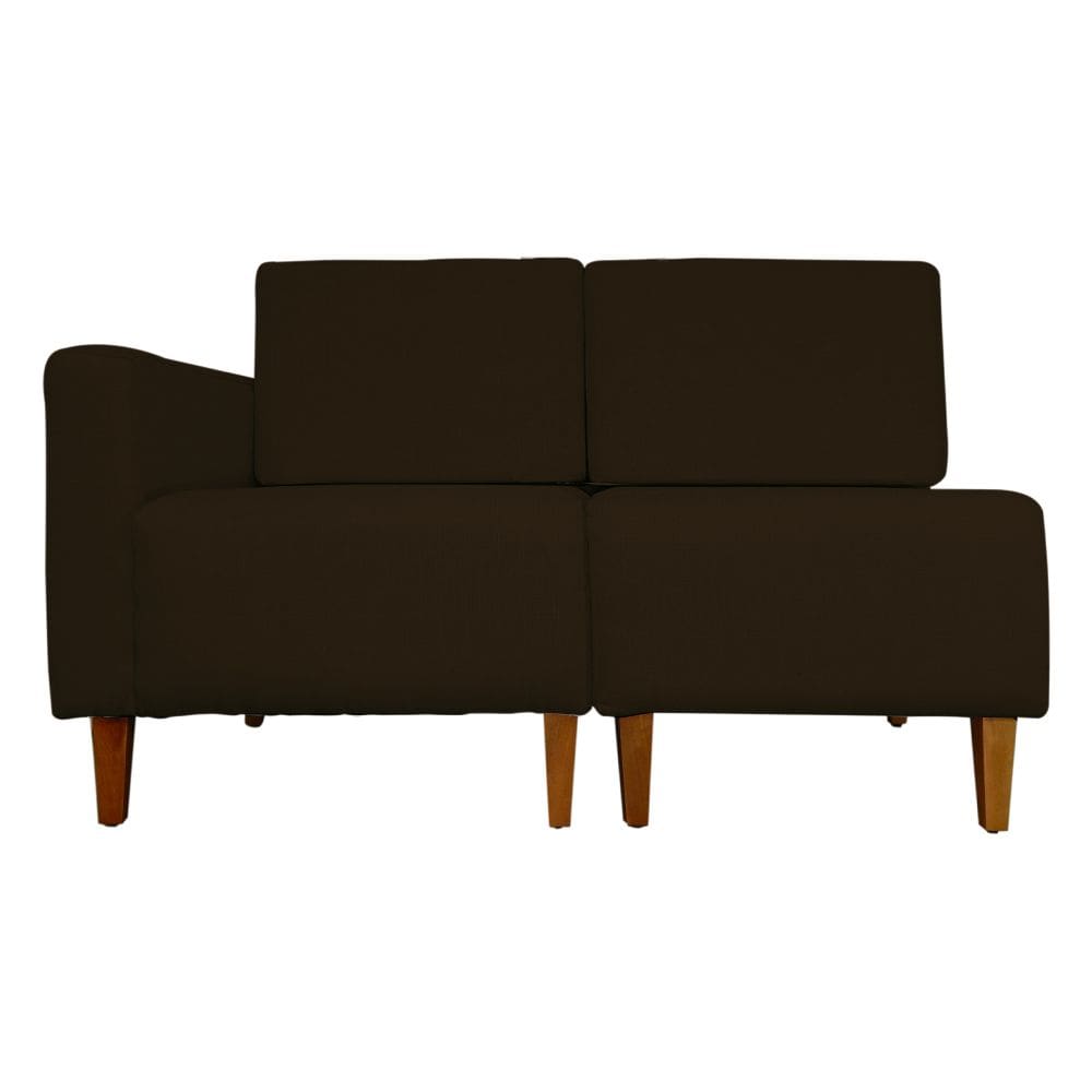 Poltrona Decorativa Alice S/Braça Esquerda Veludo Marrom - Montanris Decor