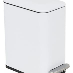 Lixeira De Chão Para Banheiro 5l Metal 29x14x27cm - Branco