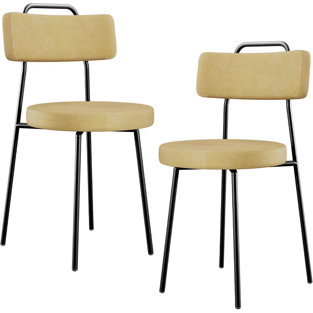 Kit 02 Cadeiras Decorativas Estofada Sala De Jantar Barcelona L02 Couríssimo Casco Fend - Lyam Decor