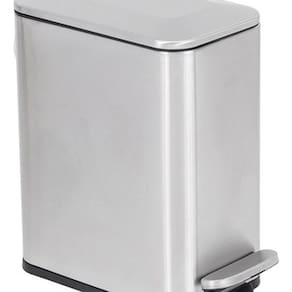 Lixeira De Chão Para Banheiro 5l Metal 29x14x27cm - Inox