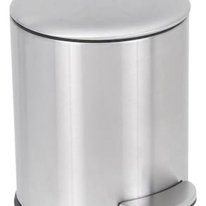 Lixeira De Chão Para Banheiro 5l Inox 26x26x20cm - Redonda