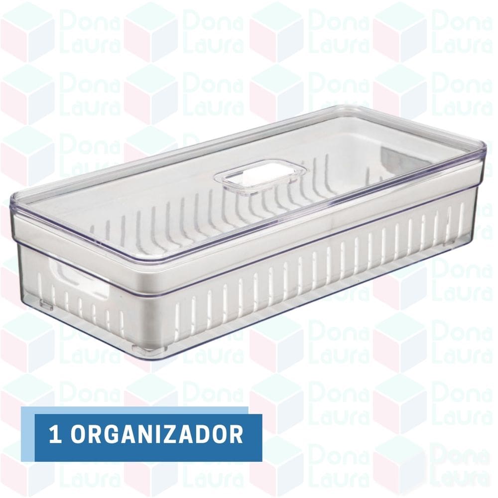Organizador Geladeira Baixo com Cesta de Legumes Folhas