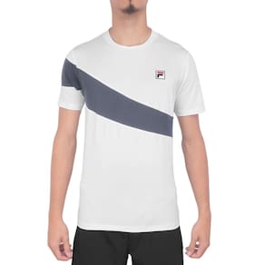 Camiseta Fila Flag Branco e Azul Granito
