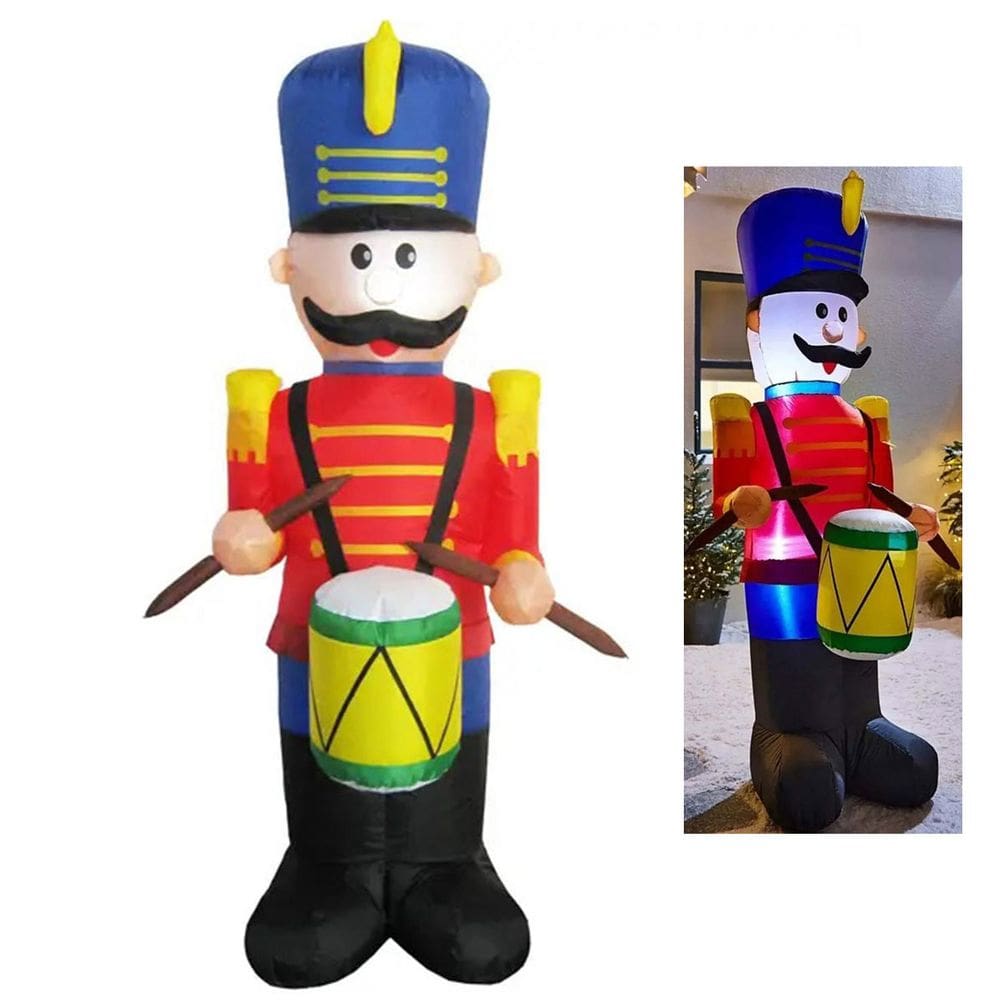 Boneco Quebra Nozes Inflavel Natal Natalino Iluminado Gigante Decoraçao Festa Casa Jardim Comemoraçao Loja Comercio