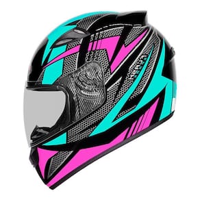 Capacete Ebf New Spark Flash Preto Tifany e Rosa Brilhante