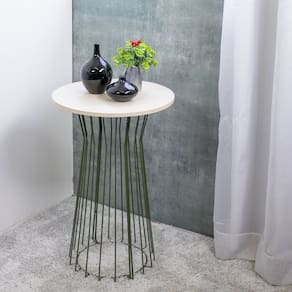 Mesa Lateral Decorativa Cônica 49x75cm Verde Oliva/Legno
