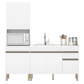 Paneleiro E Balcão Gabinete Com Pia 120cm Lina K02 Supremo - Mpozenato