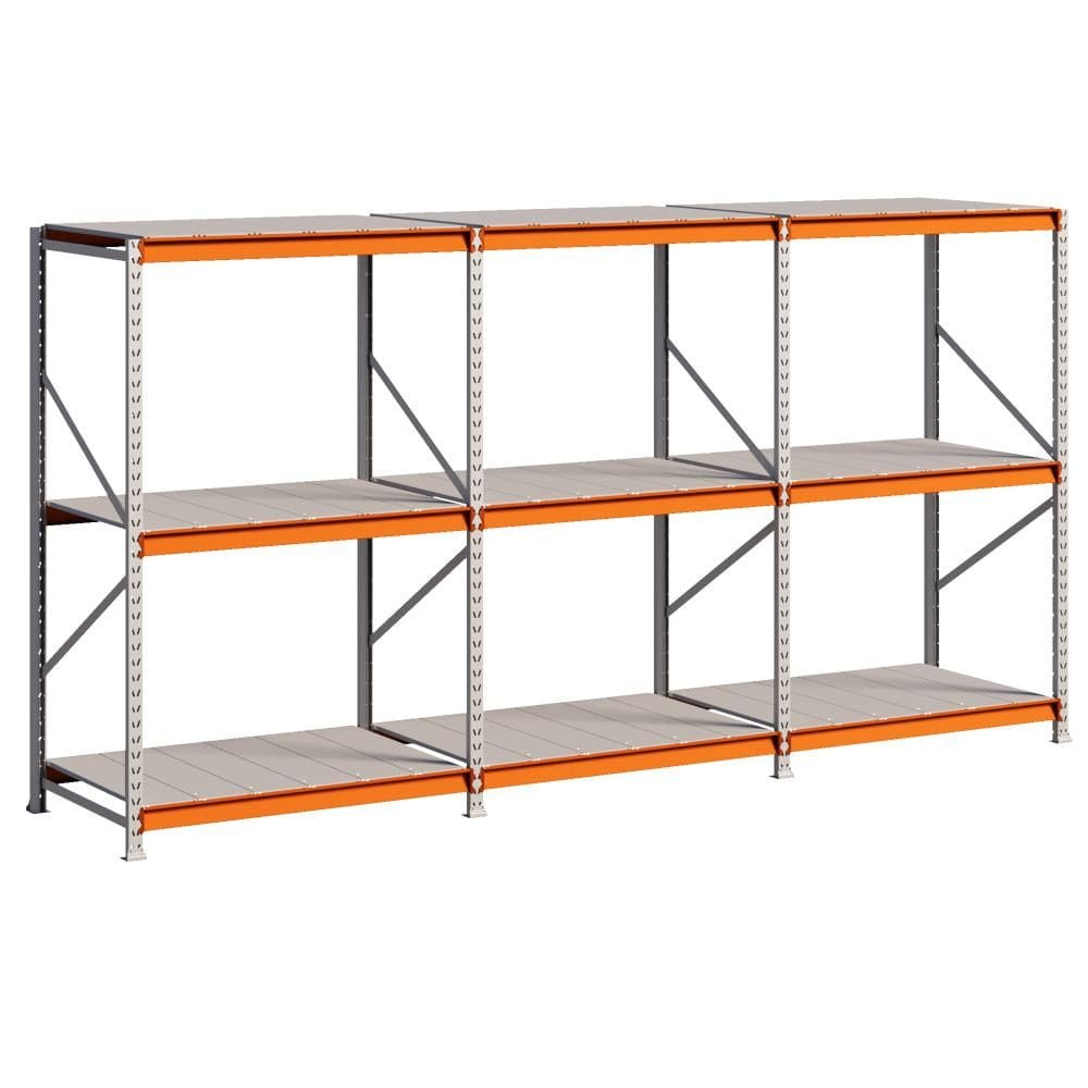 Porta Pallet 2250kg 1 Inicial 2 Continuações 200x120x60 3 Níveis Com Bandeja de Aço MPP250 Amapá