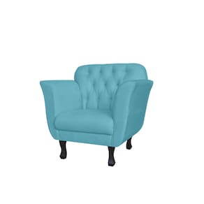 Poltrona Decorativa Helena Veludo Azul Turquesa - Montanris Decor