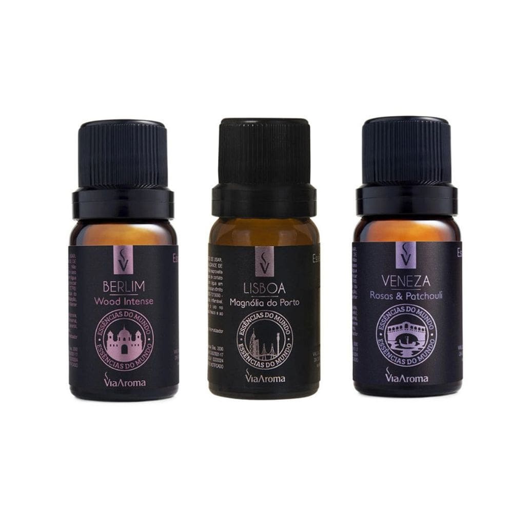 Kit 3 Essencias Via Aroma - Linha Mundo Top 1