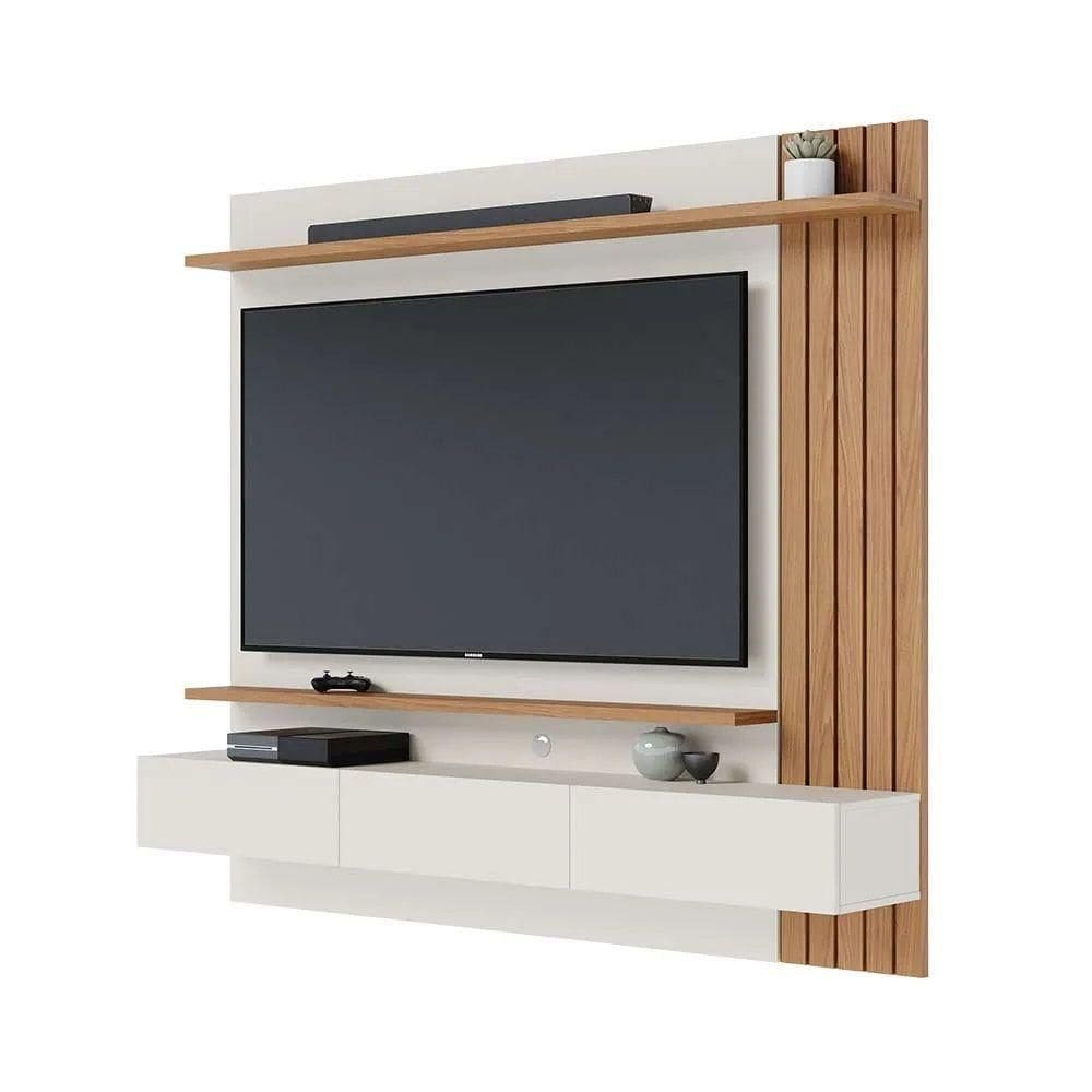 Home Railay Decorativo Ripado Painel Suspenso 180cm P-tv Até 65 Polegadas Offwhite-freijó G73