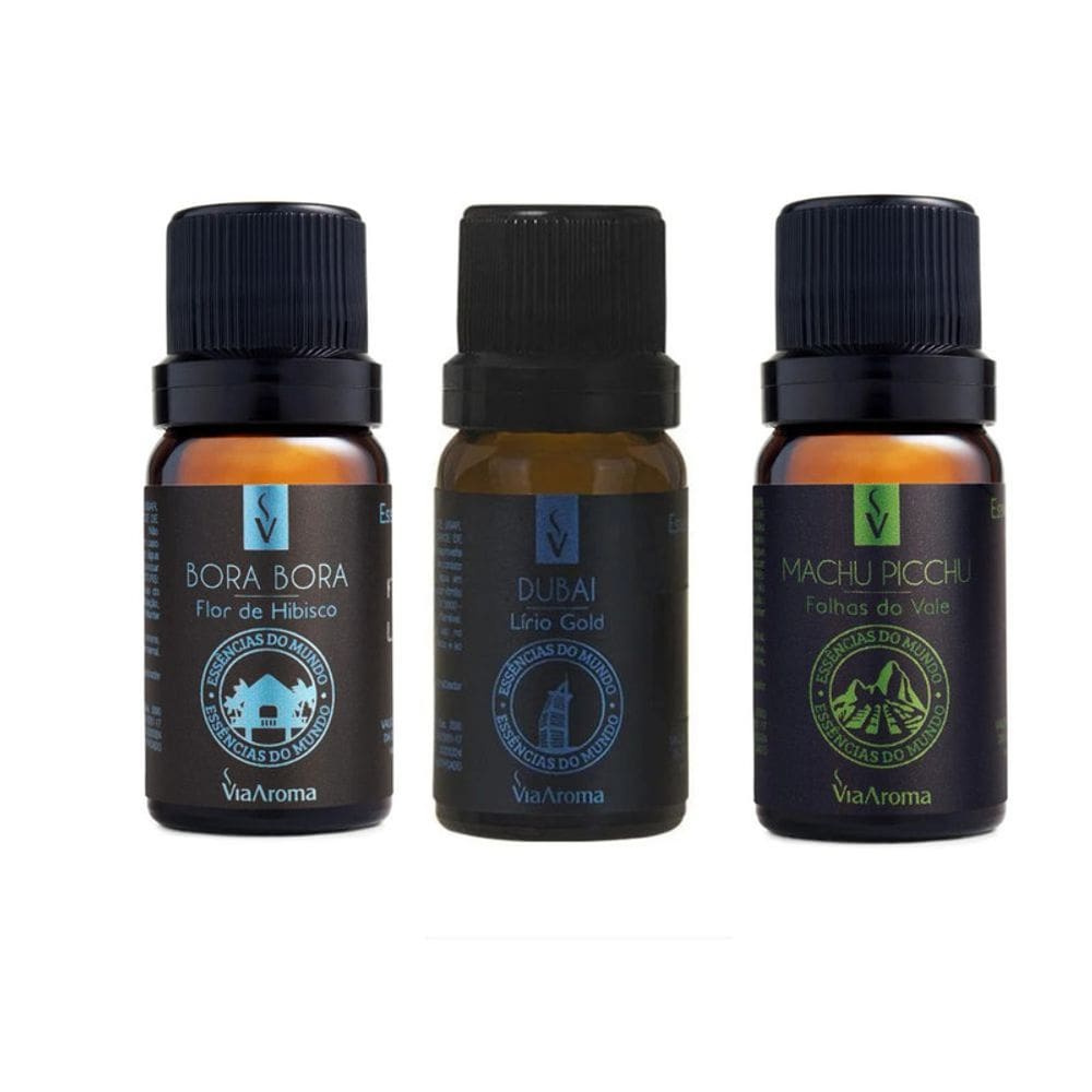 Kit 3 Essencias Via Aroma - Linha Mundo Top 2