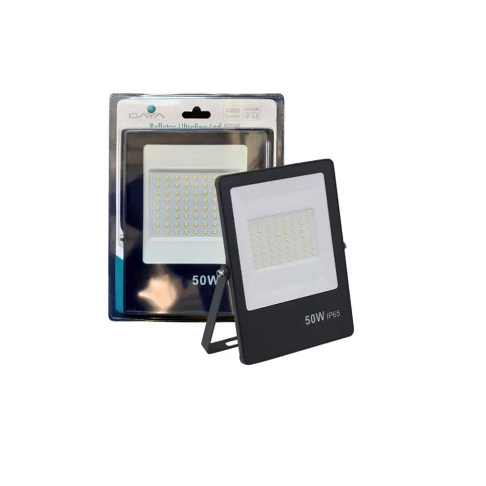 Gaya Refletor Led 50w 6500k Ultrafino Preto 4000lm