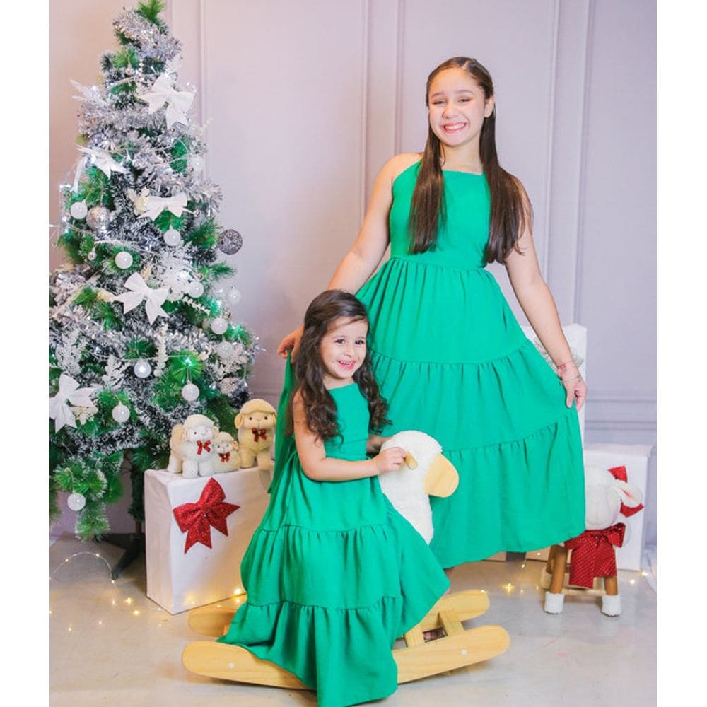 Vestido Infantil Longo Verde