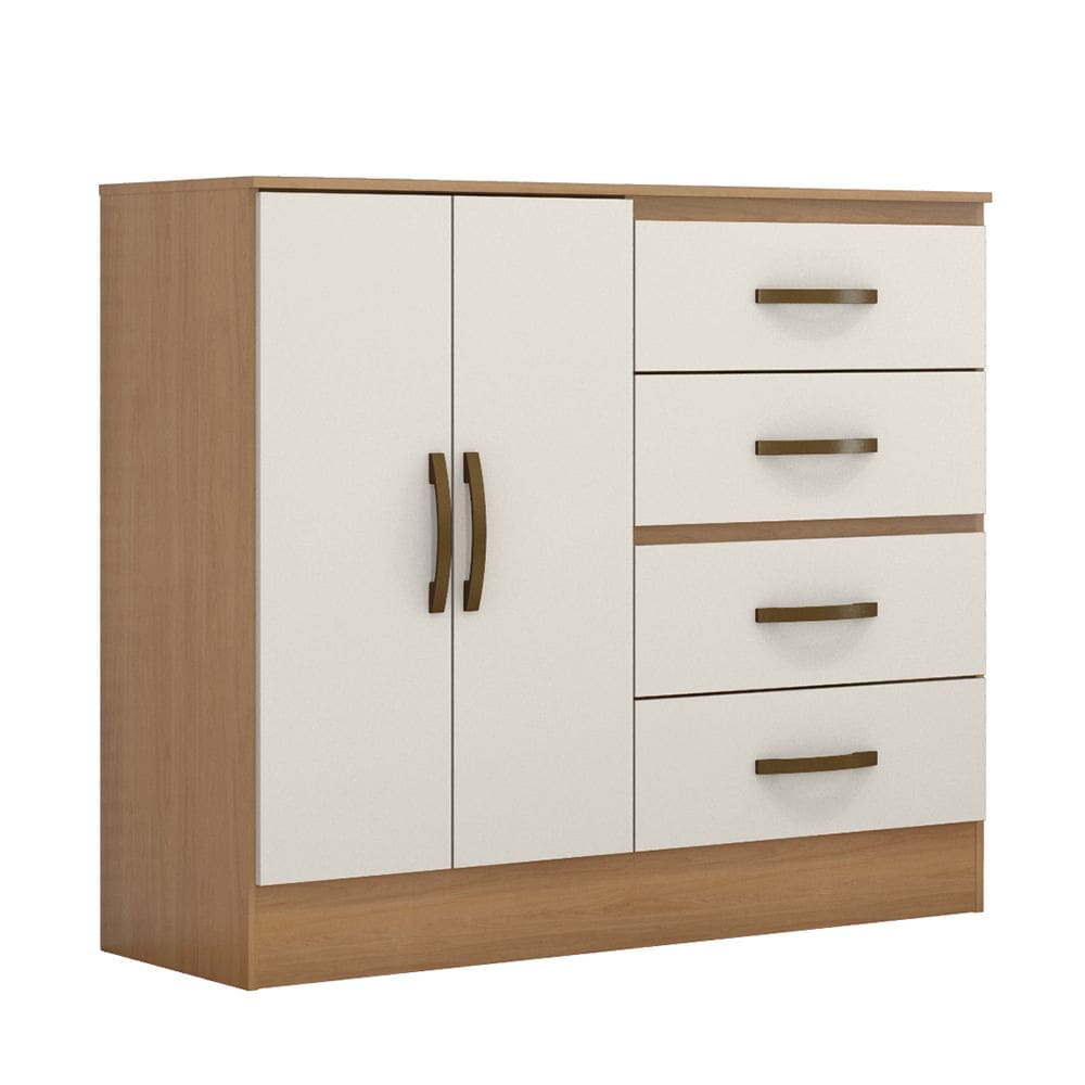 Cômoda Lite 2 Portas 4 Gavetas Multiuso Para Quarto