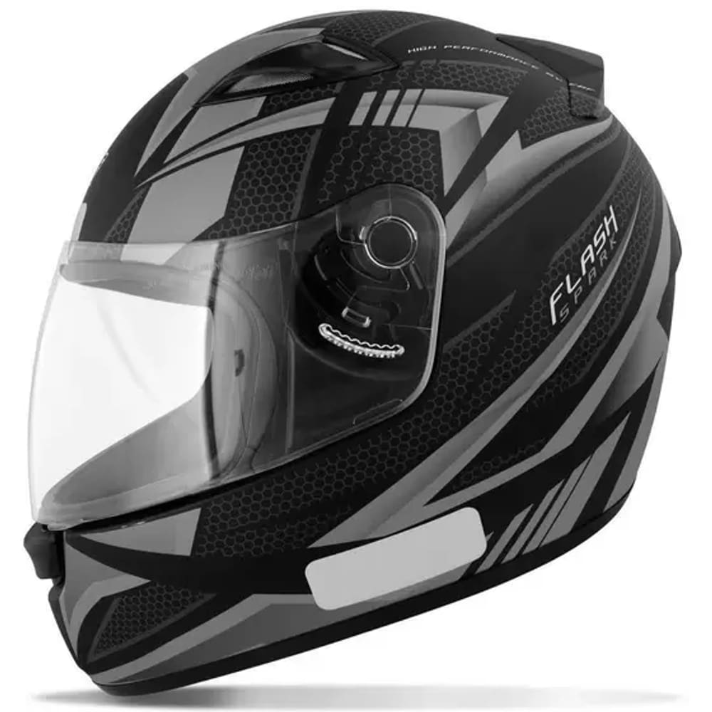 Capacete Ebf New Spark Flash Preto e Prata