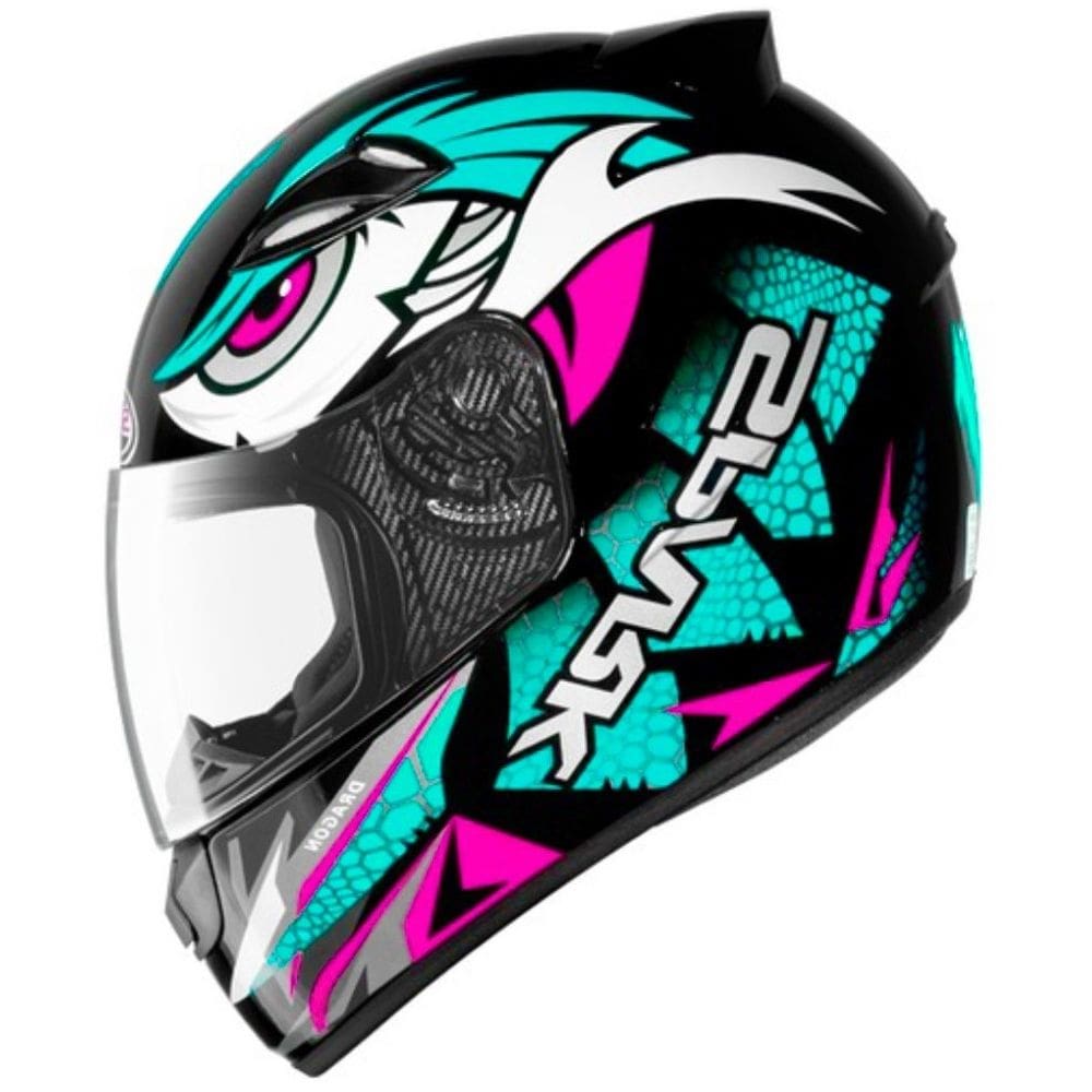 Capacete Ebf New Spark Dragon Verde e Rosa