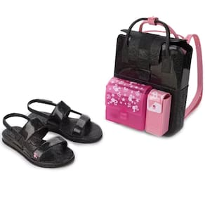 Sandália Grendene Kids Glitter Barbie Color Mochi Menina - Preto