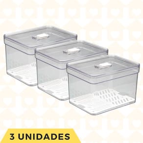 3 Organizadores e Tela Geladeira Frutas Legumes Separador