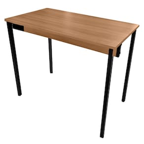 Mesa Escrivaninha Office Escritório Industrial 90x50 Nogal/Preto
