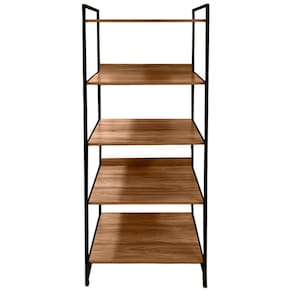 Estante Escritório Sem Portas Estilo Industrial Amadeirado 175x87 Nogal