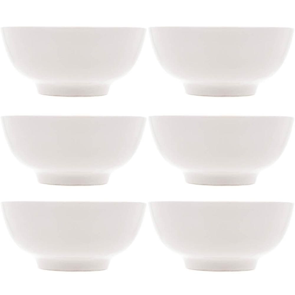 Conjunto 6 Tigelas Brancas de Porcelana 540ml Bowls Lyor Clean para Sopas Caldos Saladas