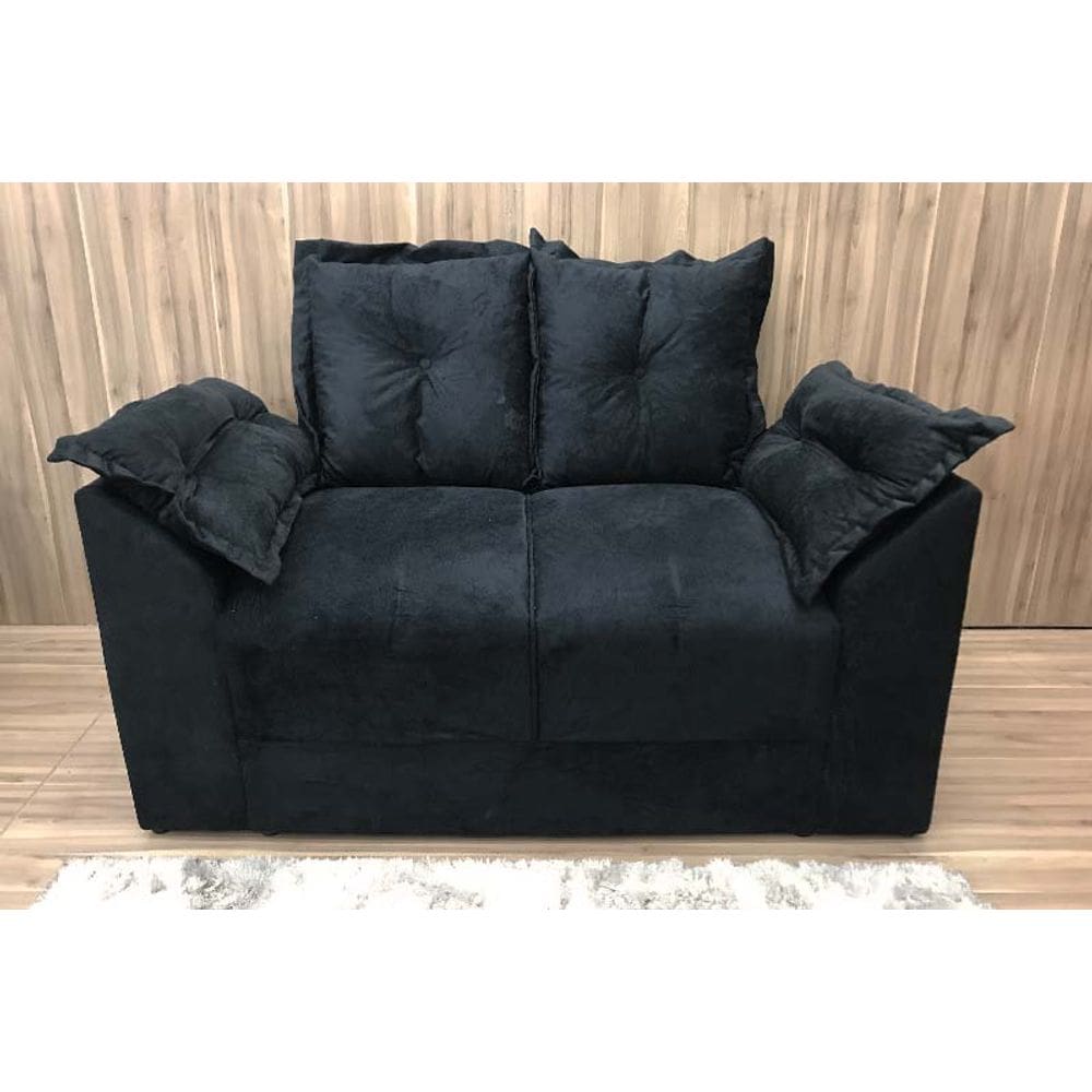 Sofá 2 Lugares Preto 601 Paris