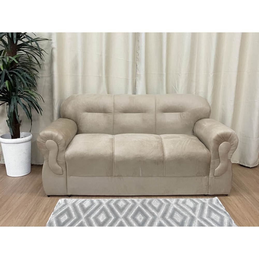 Sofá 3 Lugares Bege 607 Viena