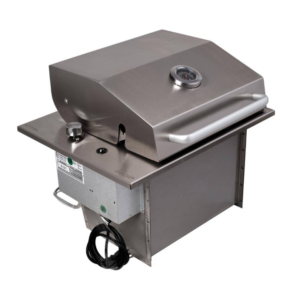 Churrasqueira a Gás Natural de Embutir Titan Grill Diamond Little com Tampa