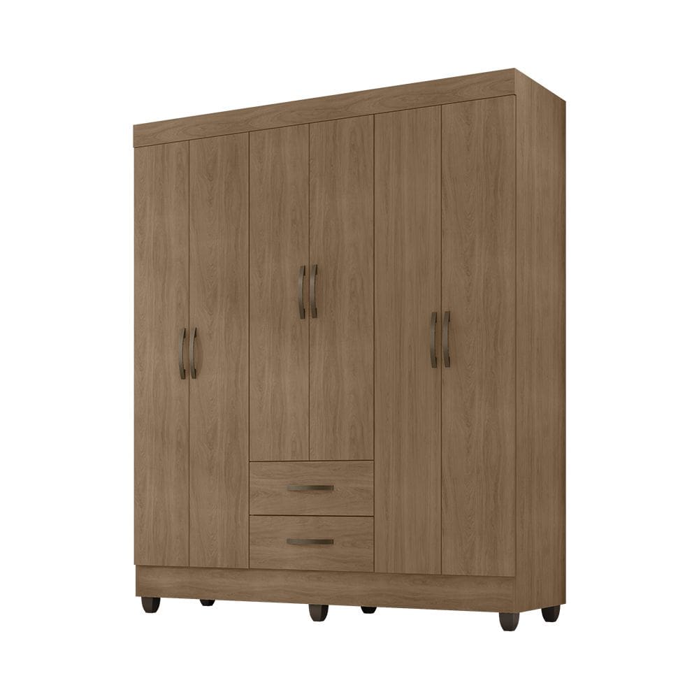 Roupeiro Lite 6 Portas 2 Gavetas Guarda-Roupa Casal