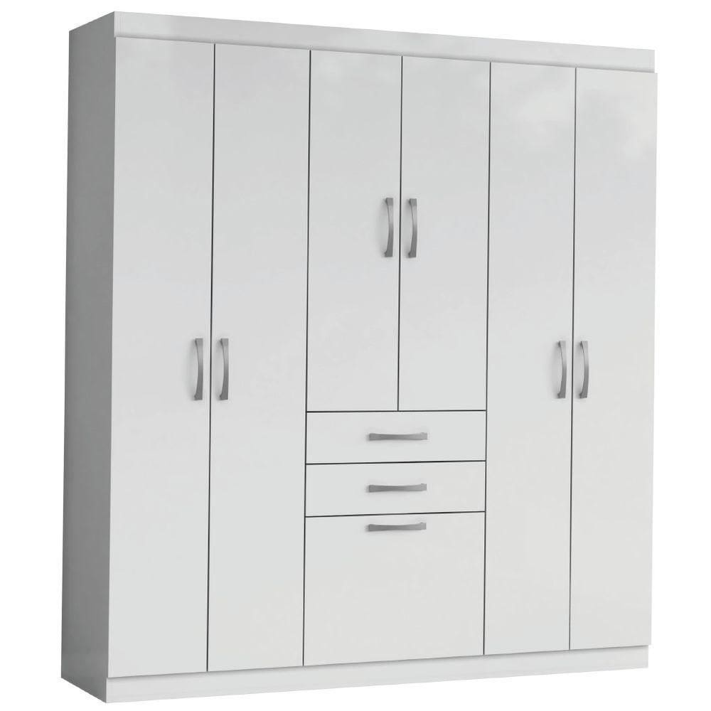 Guarda Roupas Casal 7 Portas 2 Gavetas Lisboa Aramóveis Branco