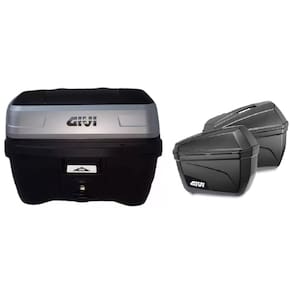 BAU DE MOTO MONOLOCK 33L TRAFFIC III T33NBR CAPACETE + BAU 22L LATERAL E-22N GIVI dominar 400 gs300 versys300 twister300