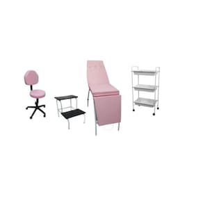 Kit Estética Maca 3 Posições Luxo Rosa Claro 4 Peças