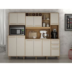 Armário de Cozinha 11 portas Petra – Cinamomo/Off White