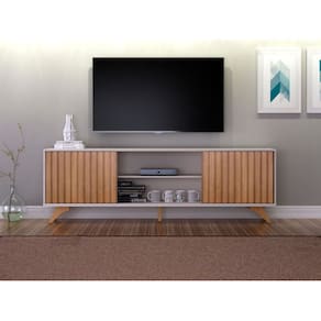 Rack Retro para Tv 75" Manaus- Off White/Cinamomo