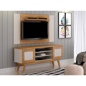 Rack Detroit Com Painel América 65" – Cinamomo/Off White